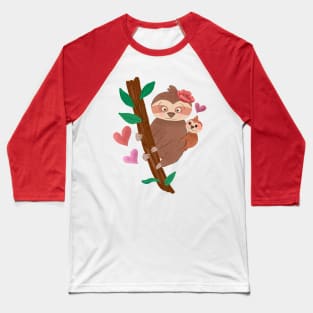 Cute sloth mom and baby Baseball T-Shirt